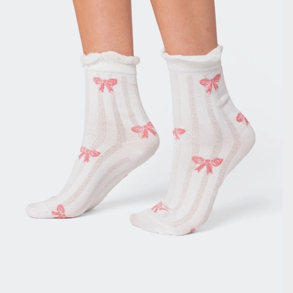Edikted Pink Bow Socks! - Picture 1 of 6